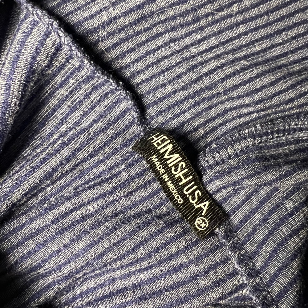 Heimish USA 2x NWOT Oversized Lightweight Ribbed Denim Colored Hoodie w/ Pockets - Picture 4 of 5